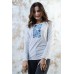 Embroidered t-shirt with long sleeves "Colours of Summer" White